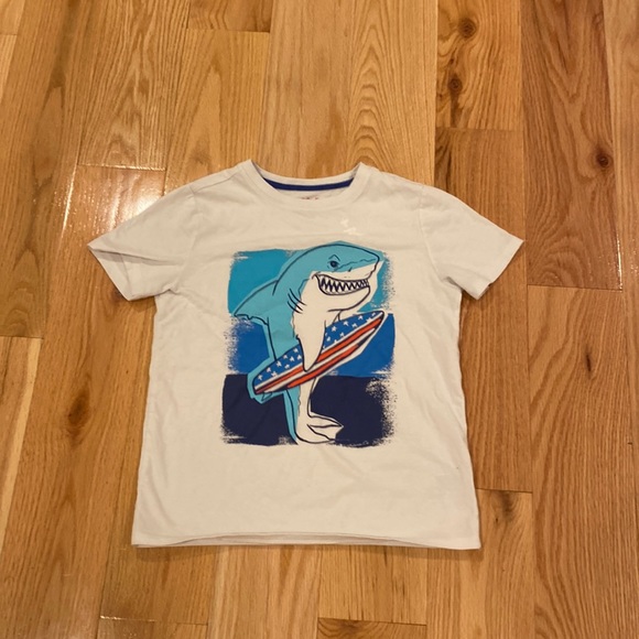 Cat and Jack kids M 8/10 Cat and Jack white with illustration. - Picture 1 of 1